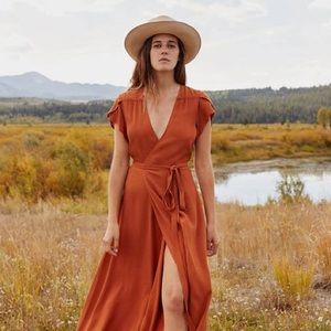 DREW Rust Warp Dress